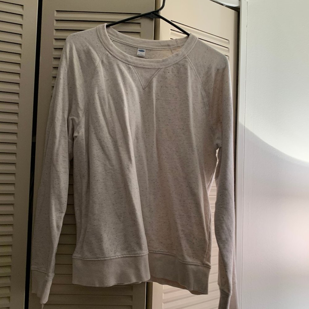 Long Sleeve Sweatshirt White with Multicolored Dot